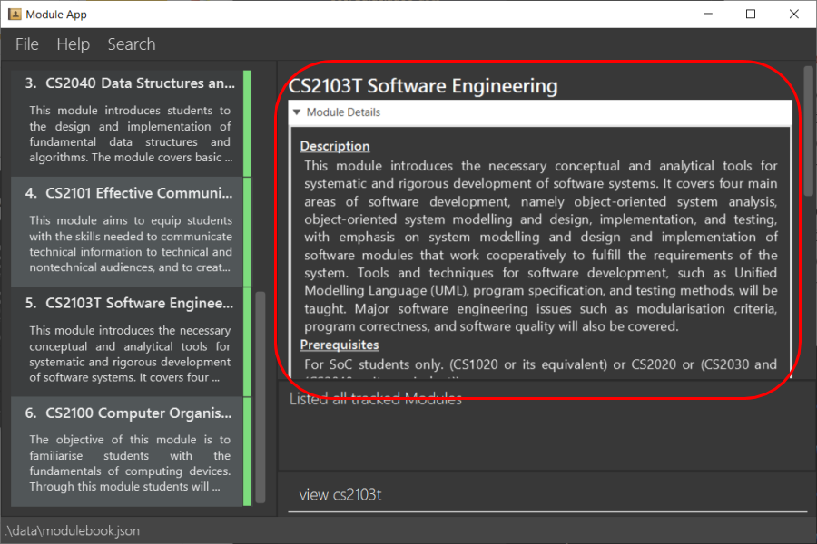 Glossary ModuleView